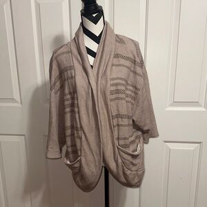 Gentle Fawn Taupe Patterned Women's Open Front Cardigan